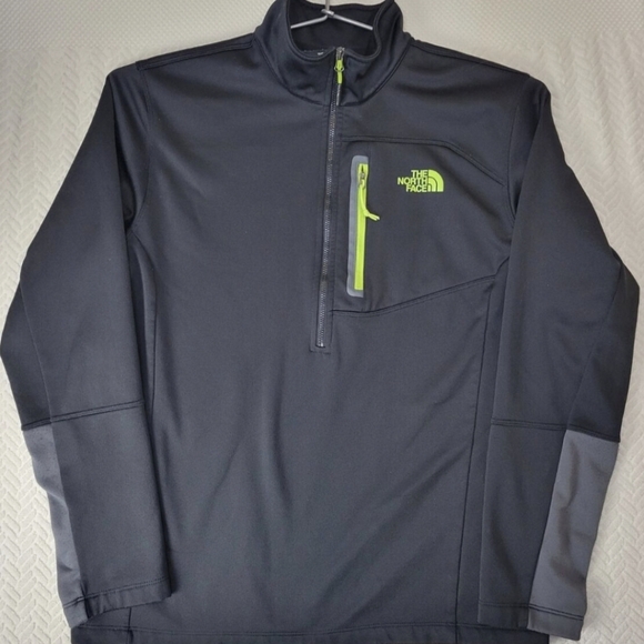 The North Face Other - The North Face Men's Solid Black w/Neon Green 1/2 Zip Pullover Jacket Size Small